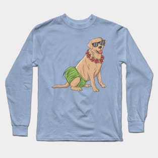 Cute Dog Lovers Labrador Hawaii Vacation Gift Long Sleeve T-Shirt